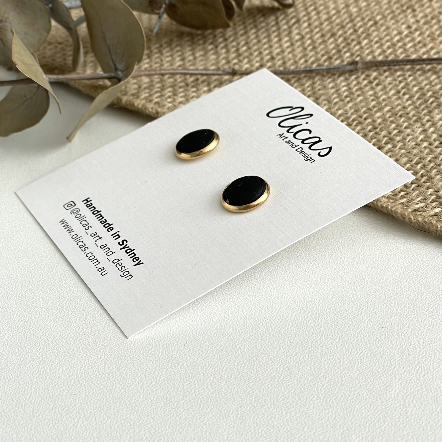 Mia Mini Studs in Black