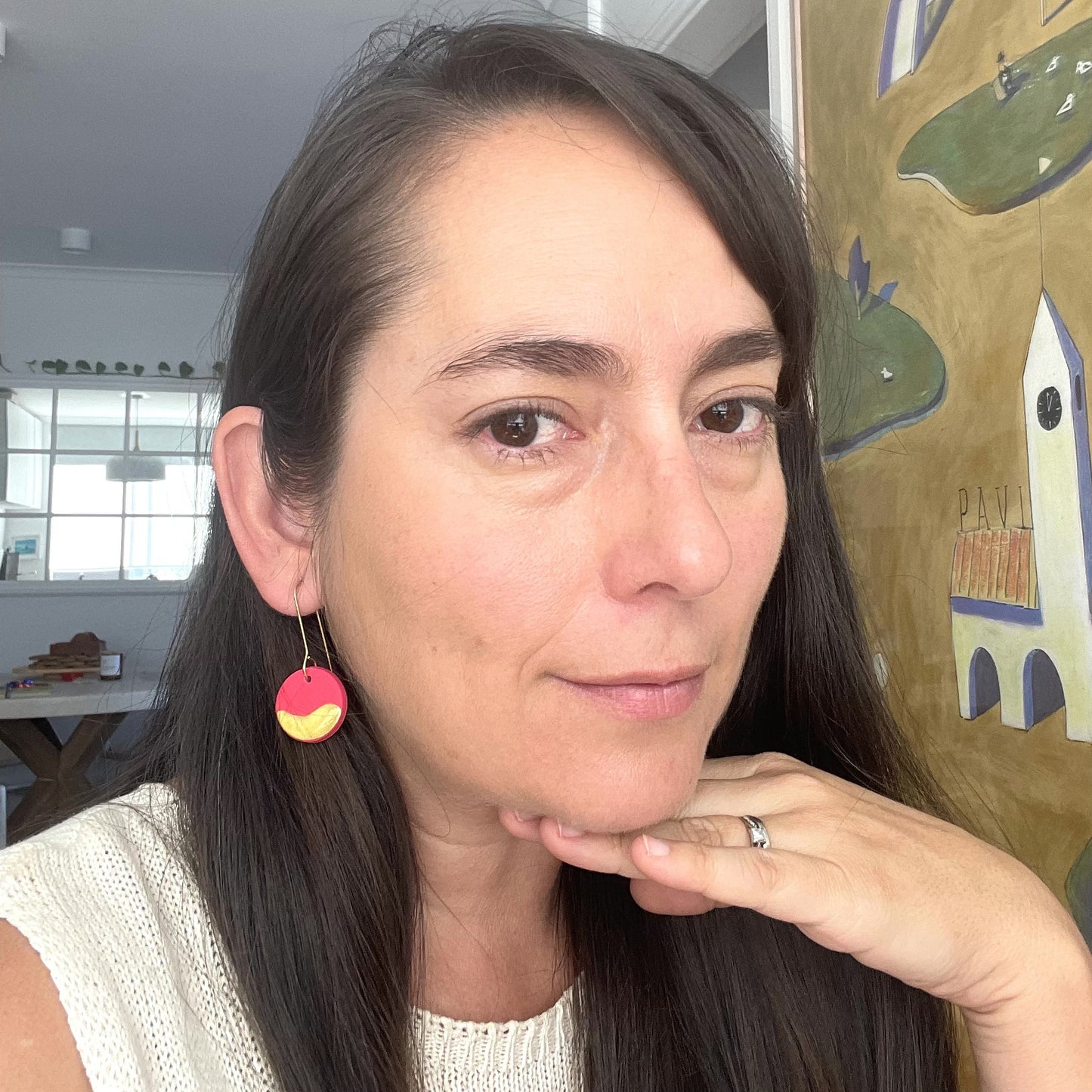 Pippa Dangles in Pink with Silver