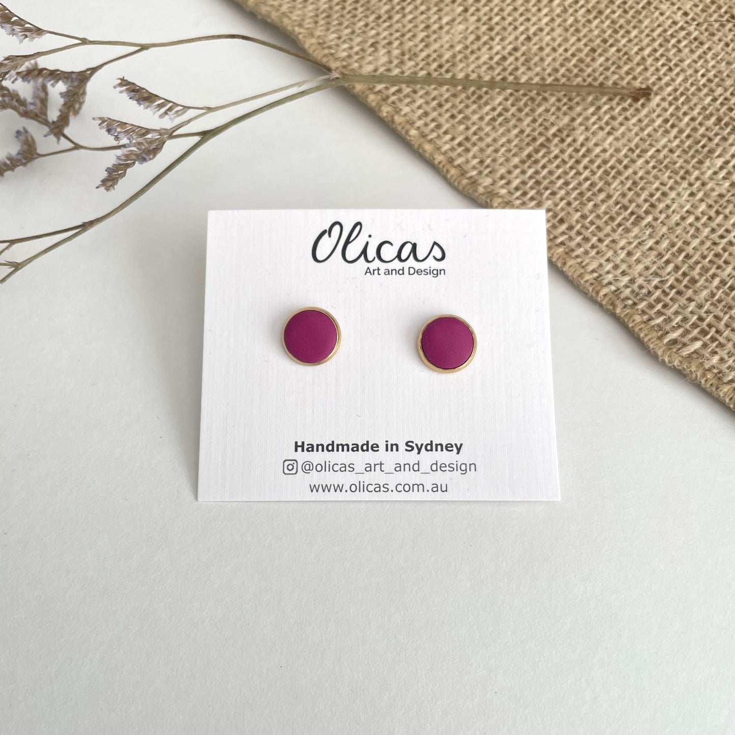 Mia Studs in Violet