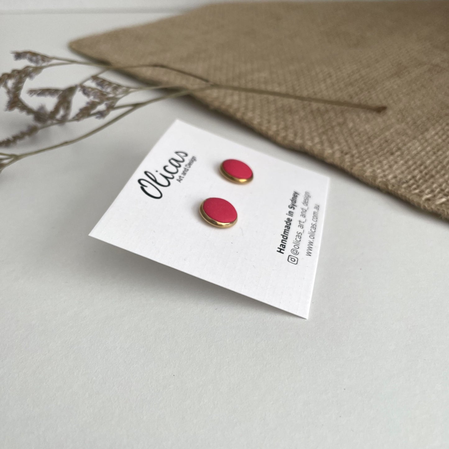 Mia Mini Studs in Pink