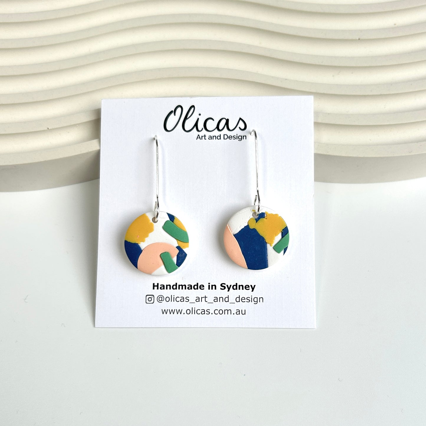 Pippa Dangles in 'Colour Collage' pattern