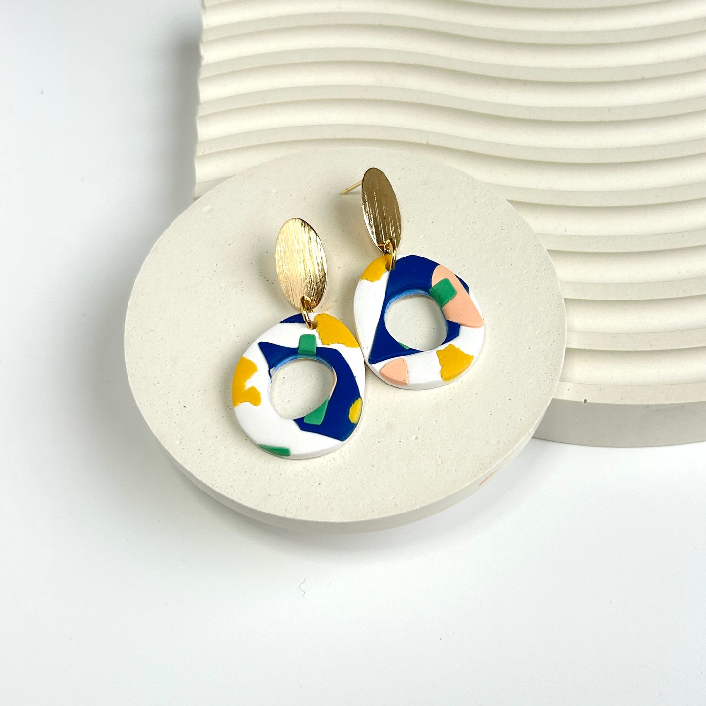 Emma Dangles in 'Colour Collage', Gold Plated tops