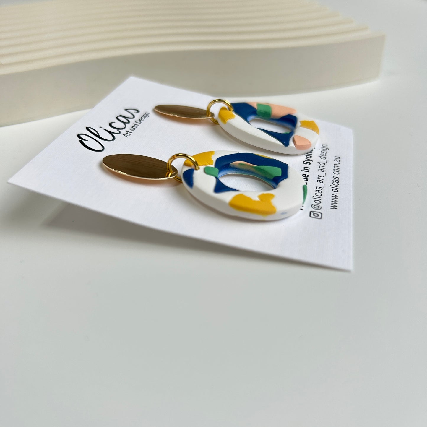 Emma Dangles in 'Colour Collage', Gold Plated tops