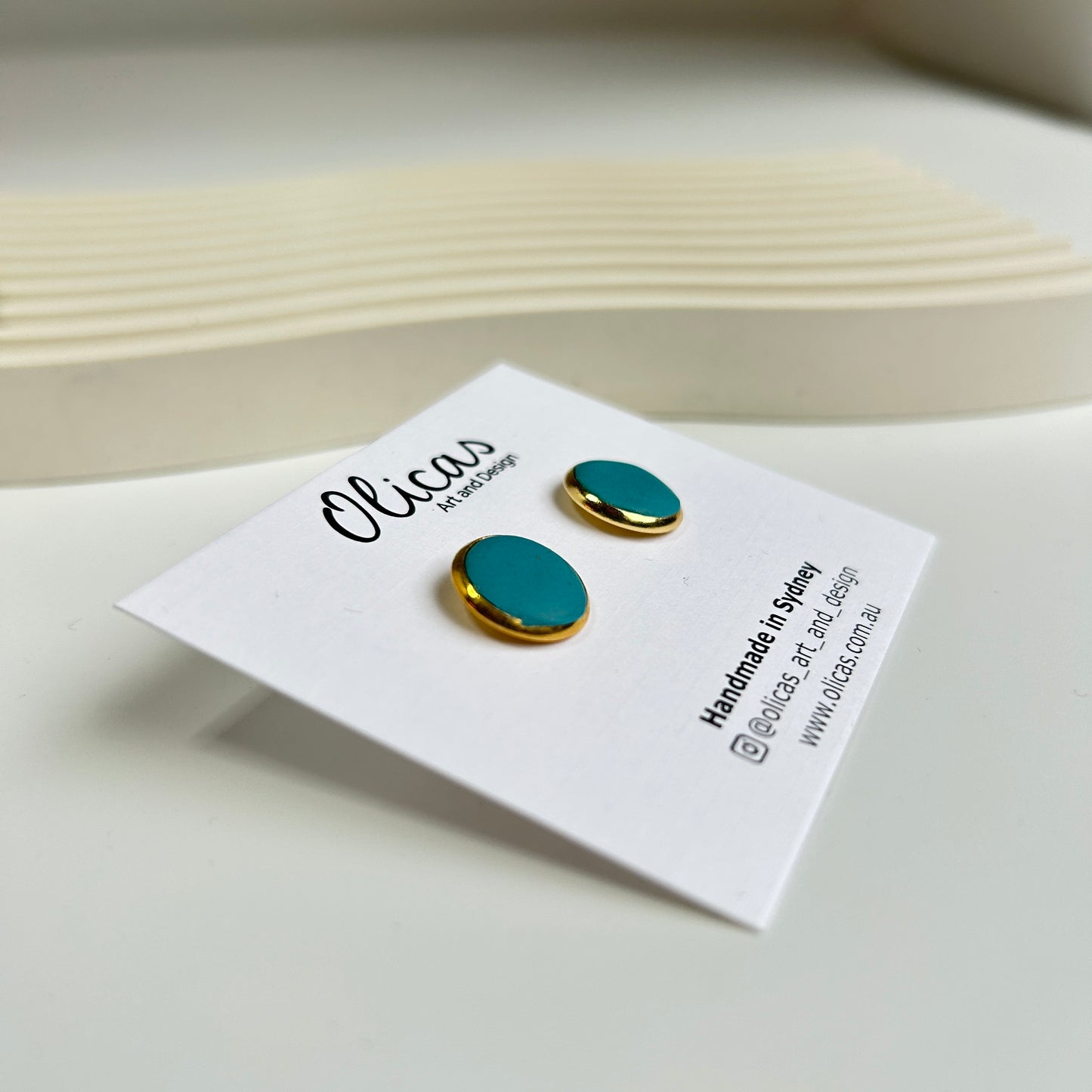 Mia Studs in Lagoon Blue