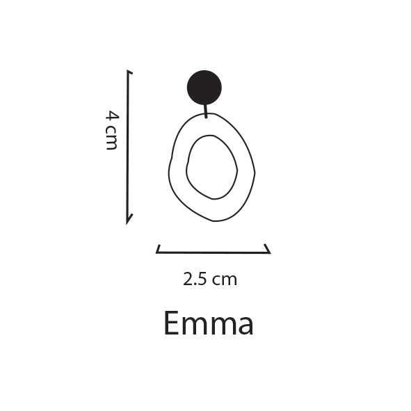 Emma Dangles in Block Colours with Gold plated Top