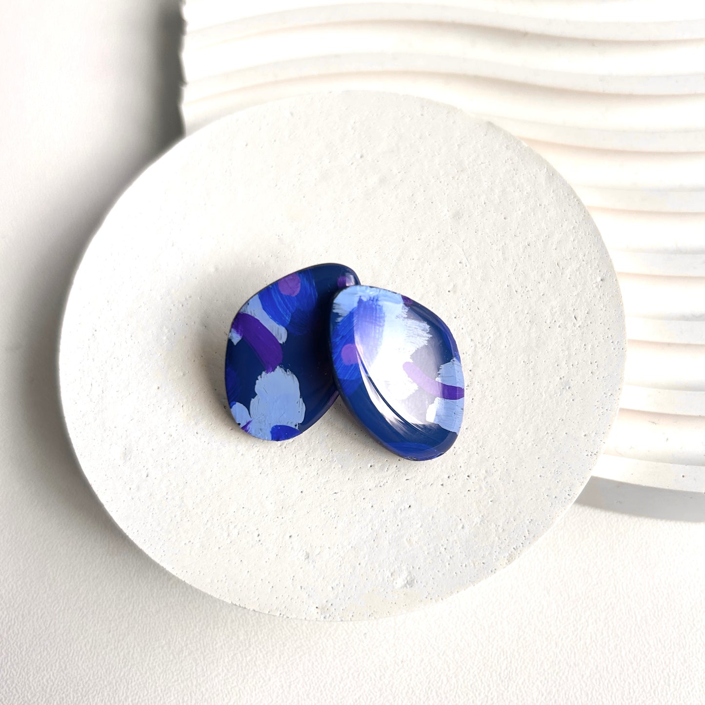 Adie Studs in hand painted 'Moonlit Reef'