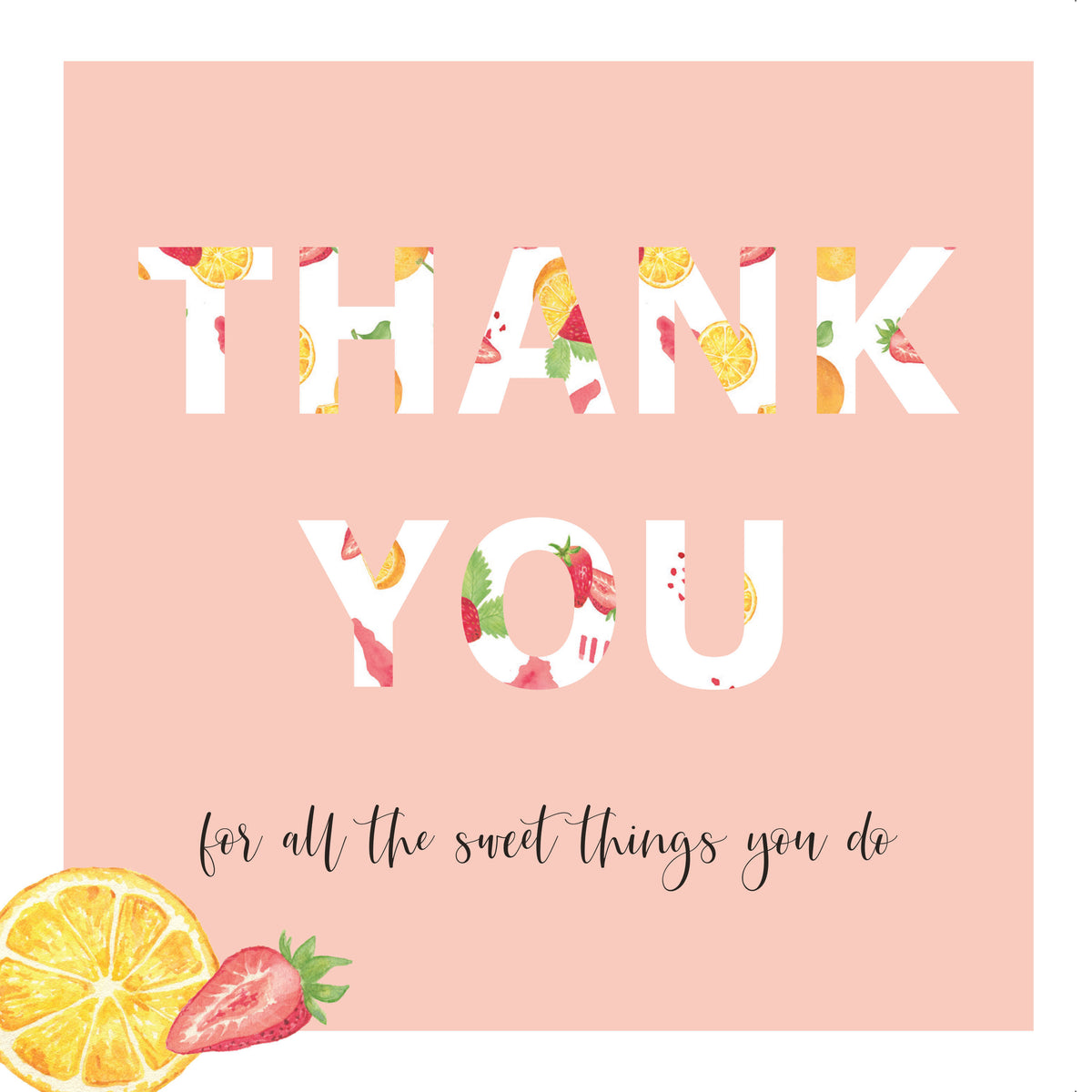 Watercolour Greeting Card - Thank you card 'Sweet Things'