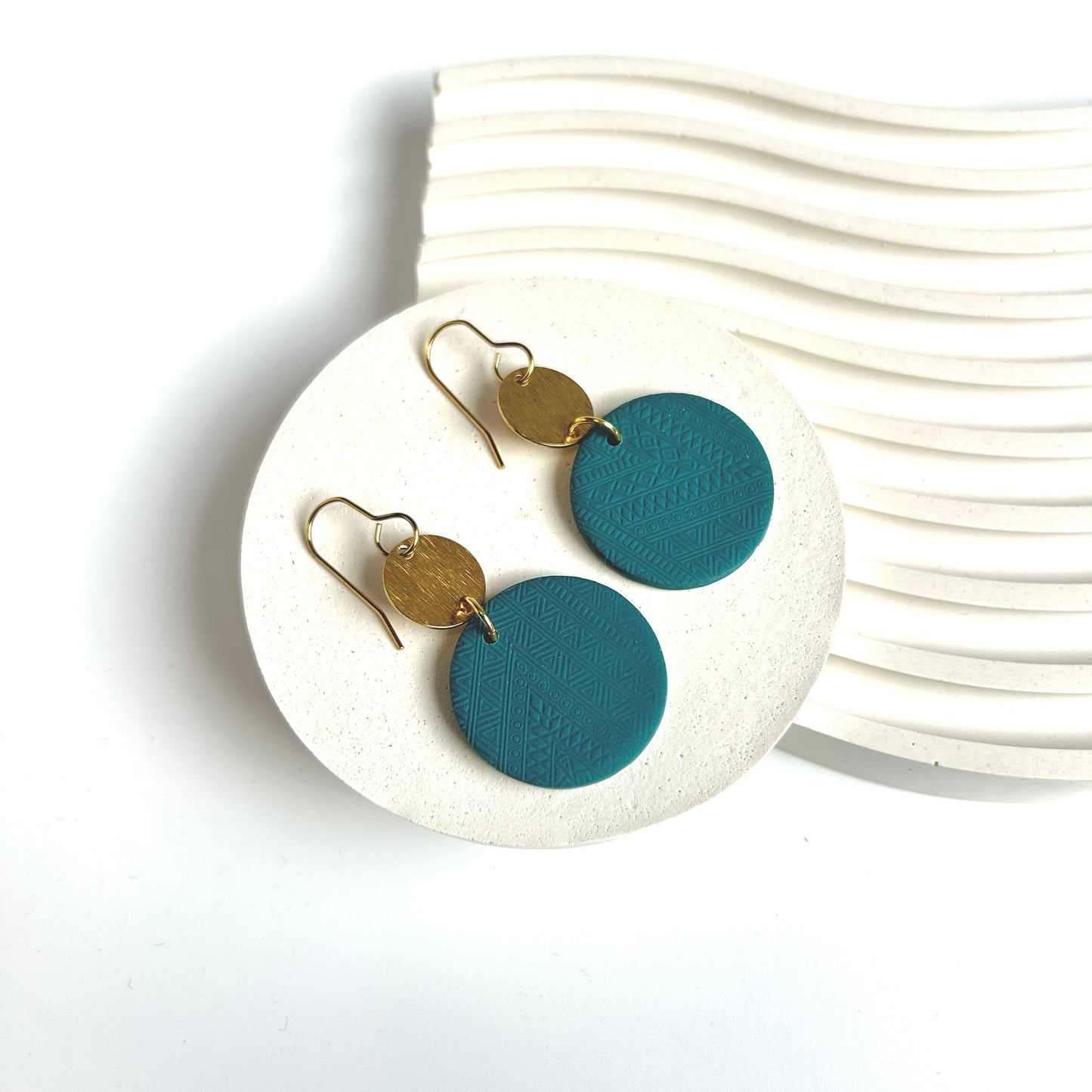 Kenya Dangles in Textured Teal