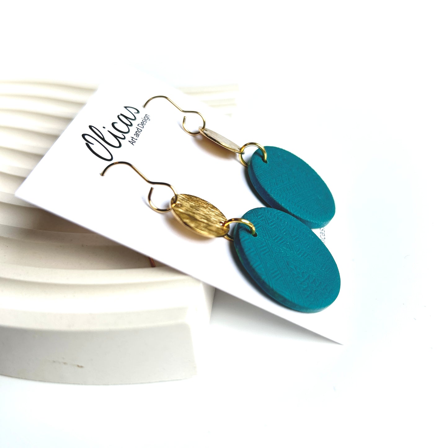 Kenya Dangles in Textured Teal