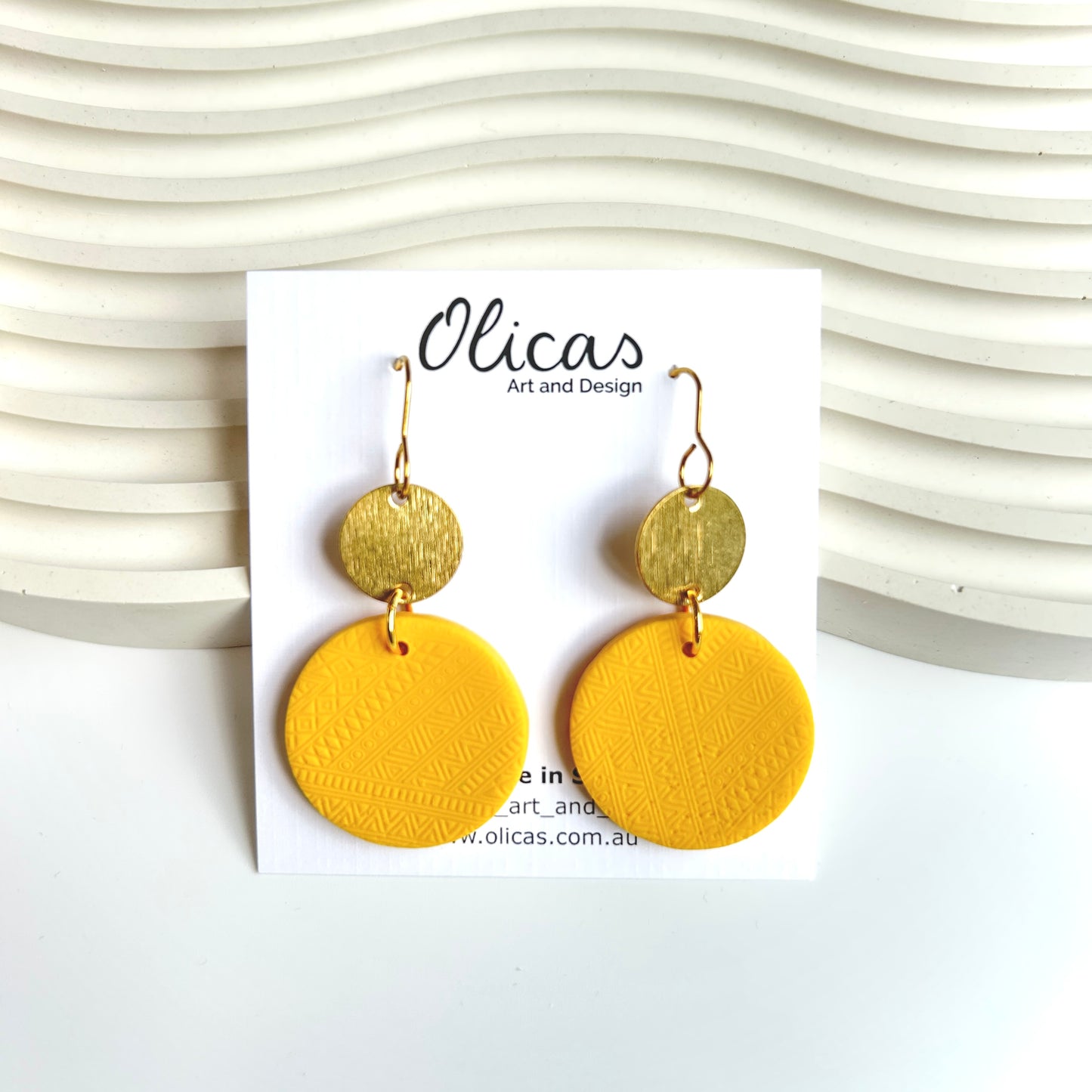 Kenya Dangles in Textured Yellow