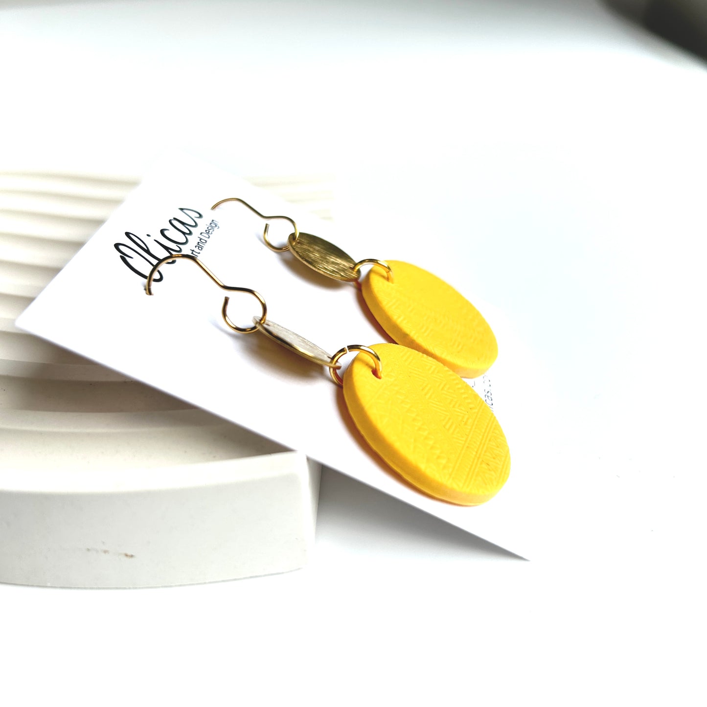 Kenya Dangles in Textured Yellow