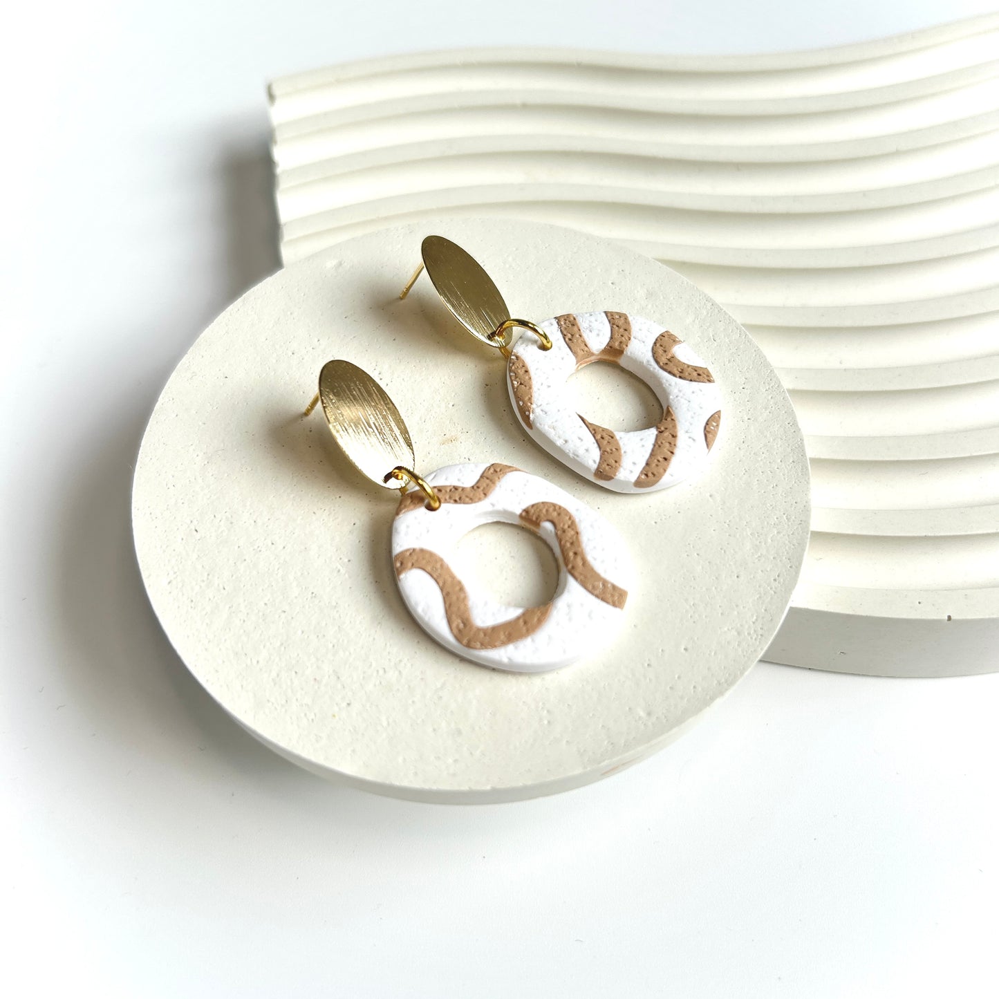 Emma Dangles in 'Sand Dunes' with Gold plated Top