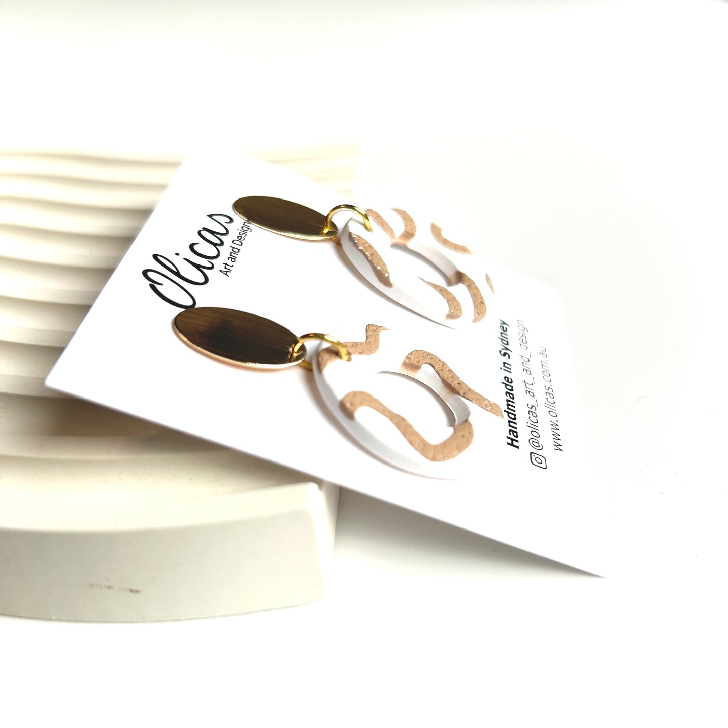 Emma Dangles in 'Sand Dunes' with Gold plated Top