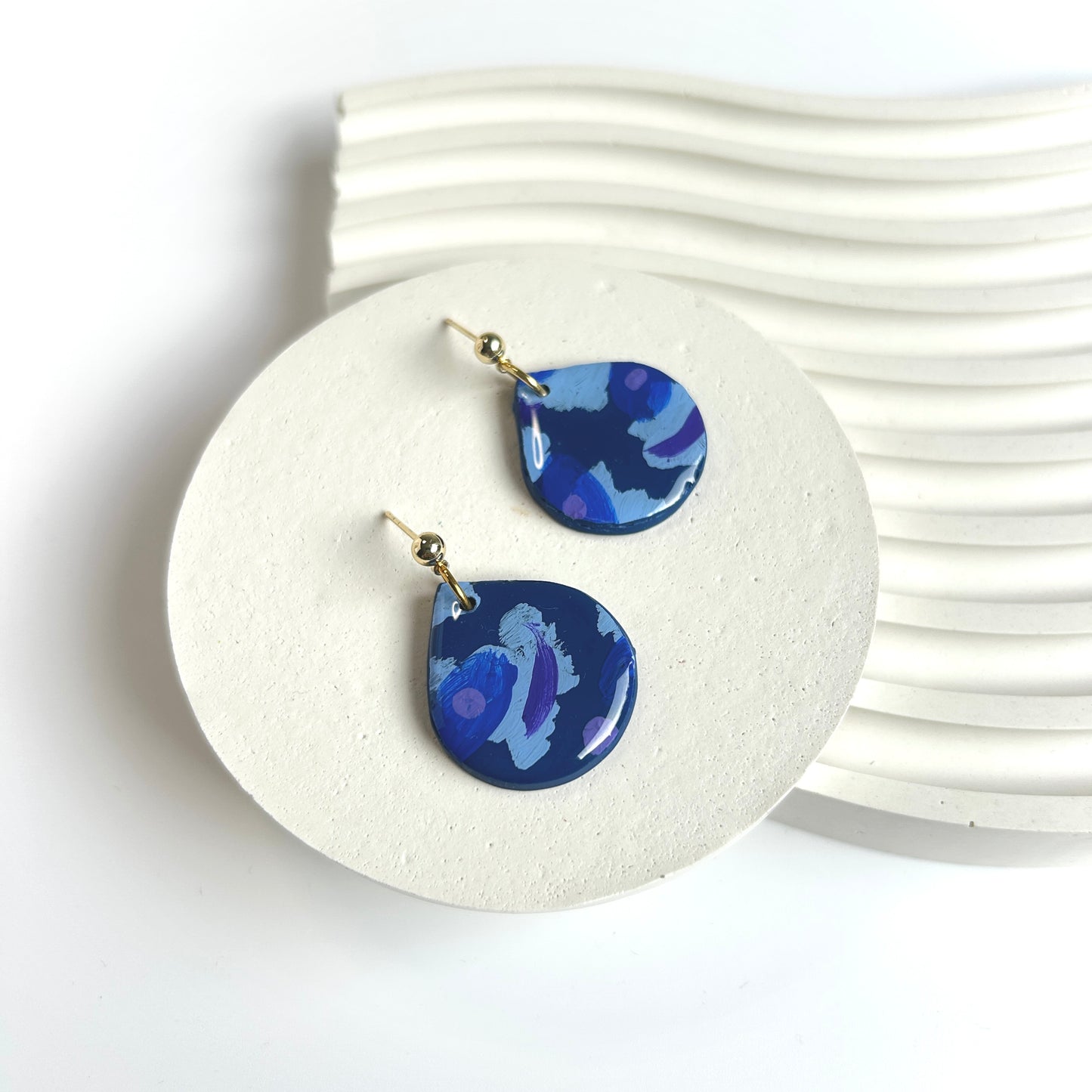Bella Dangles in hand painted 'Moonlit reef'