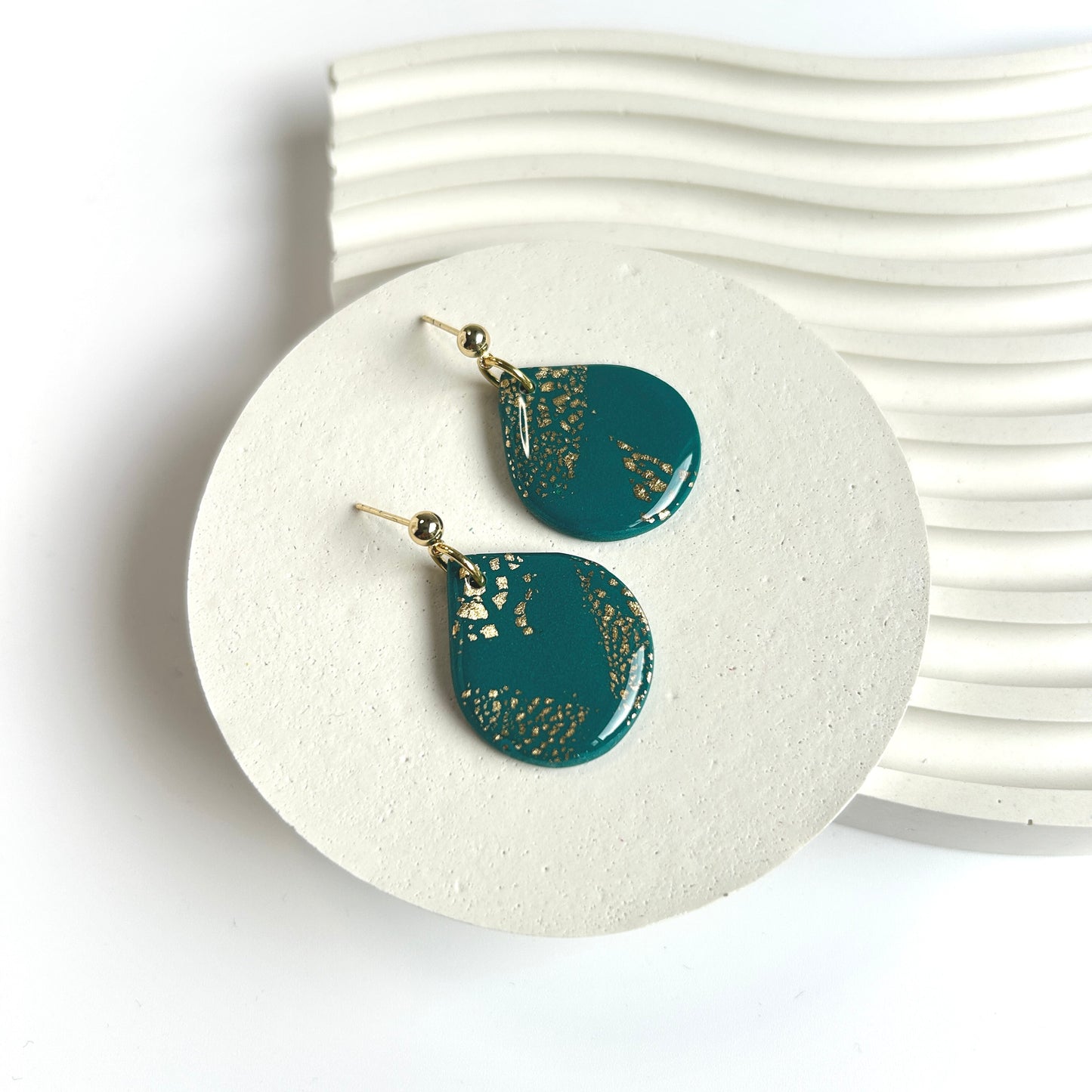 Bella Dangles in Teal & Gold