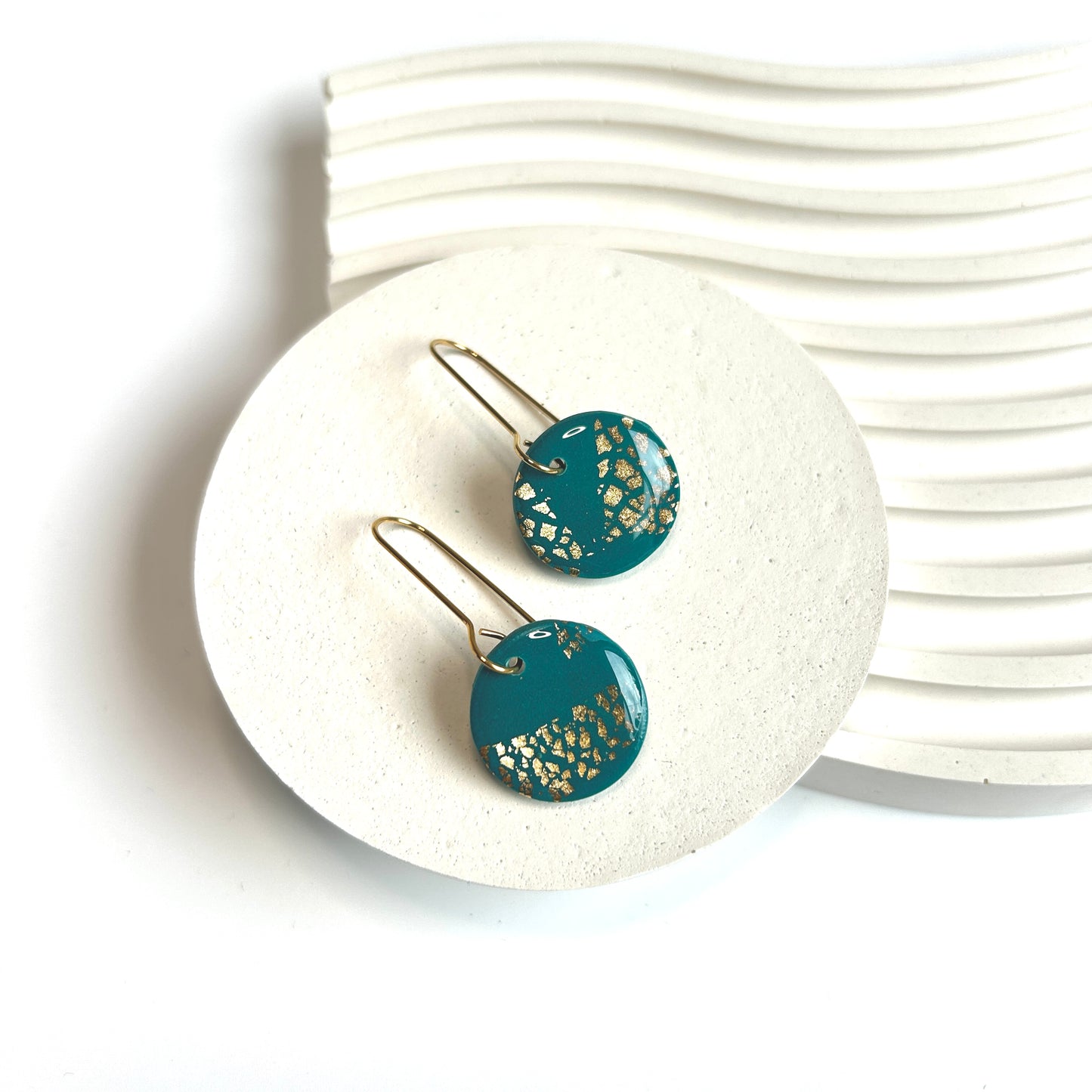 Pippa Dangles in Teal and Gold