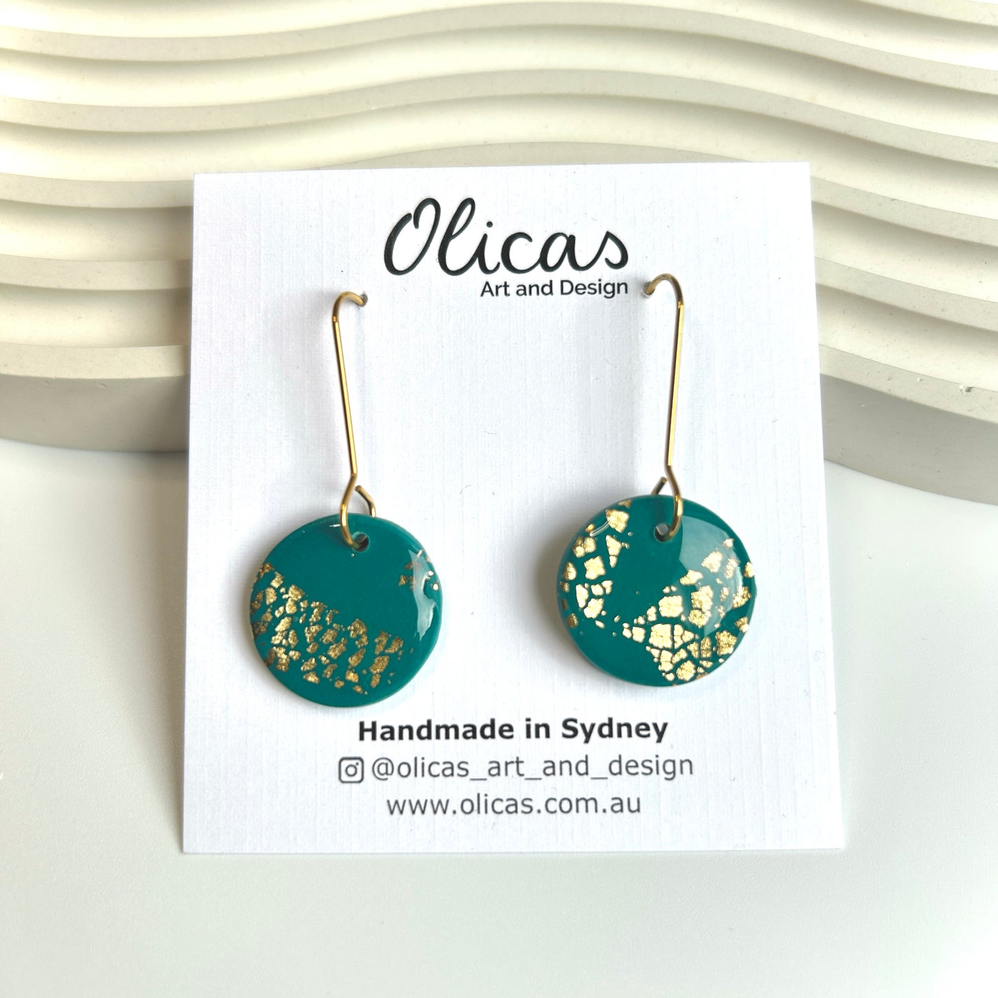 Pippa Dangles in Teal and Gold