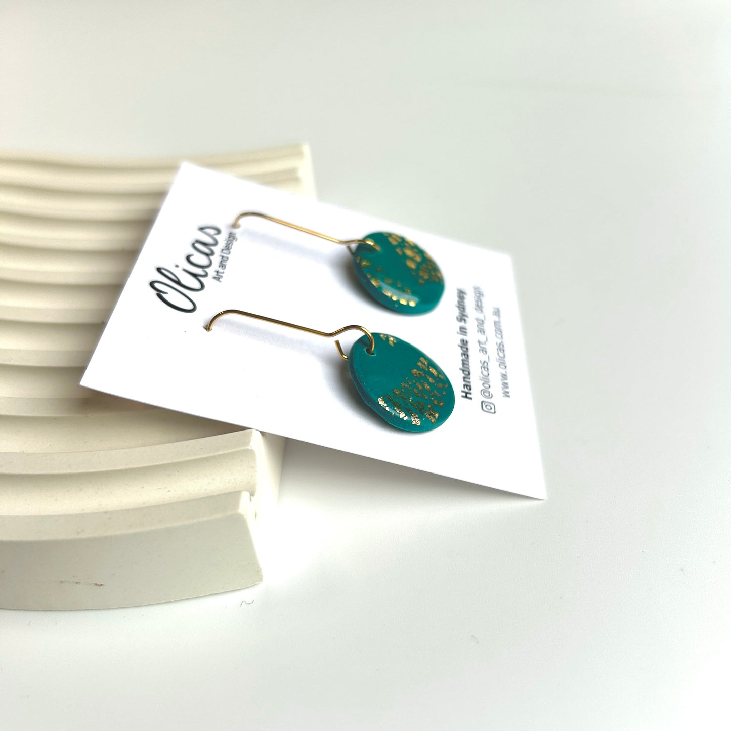 Pippa Dangles in Teal and Gold