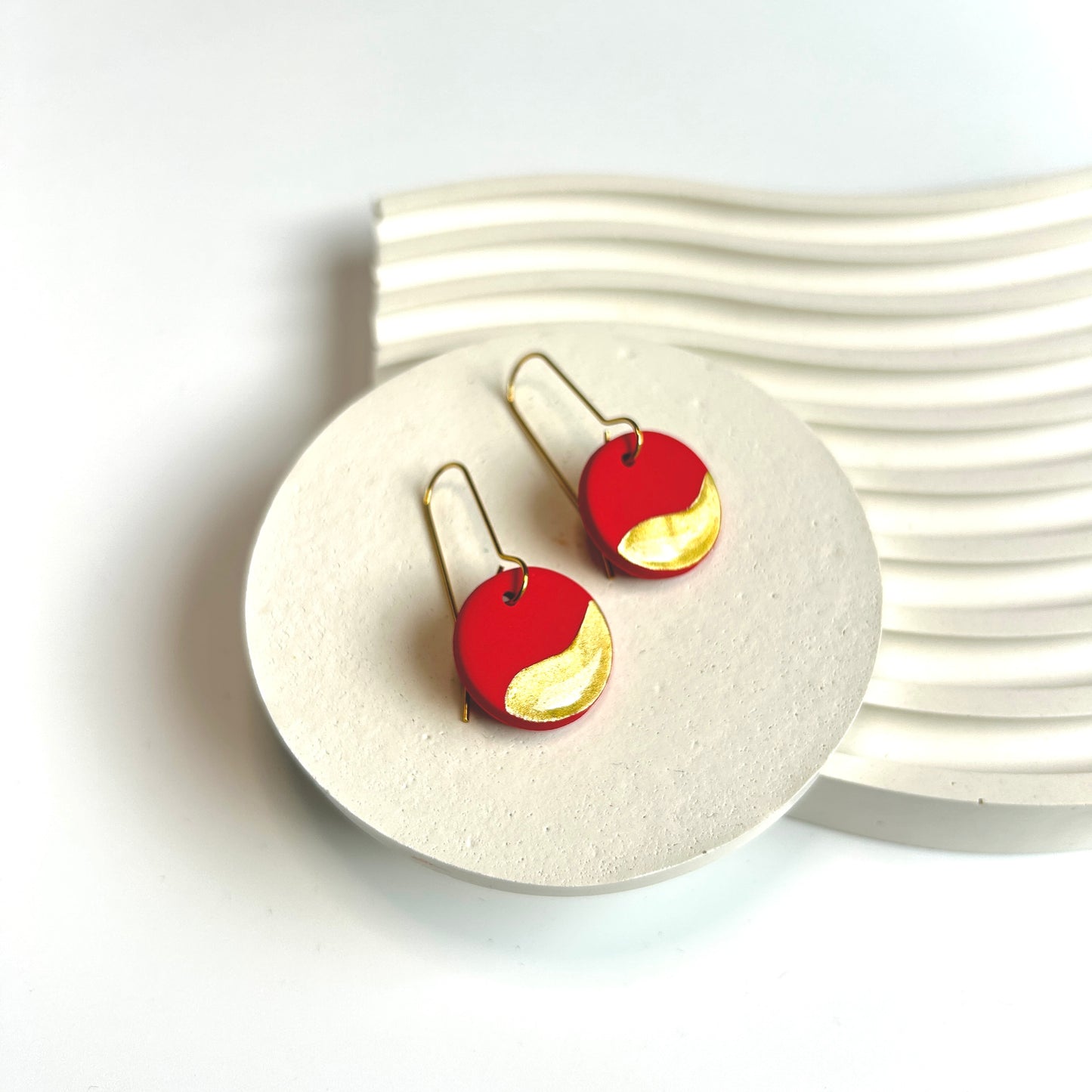Pippa Dangles in Red with Gold