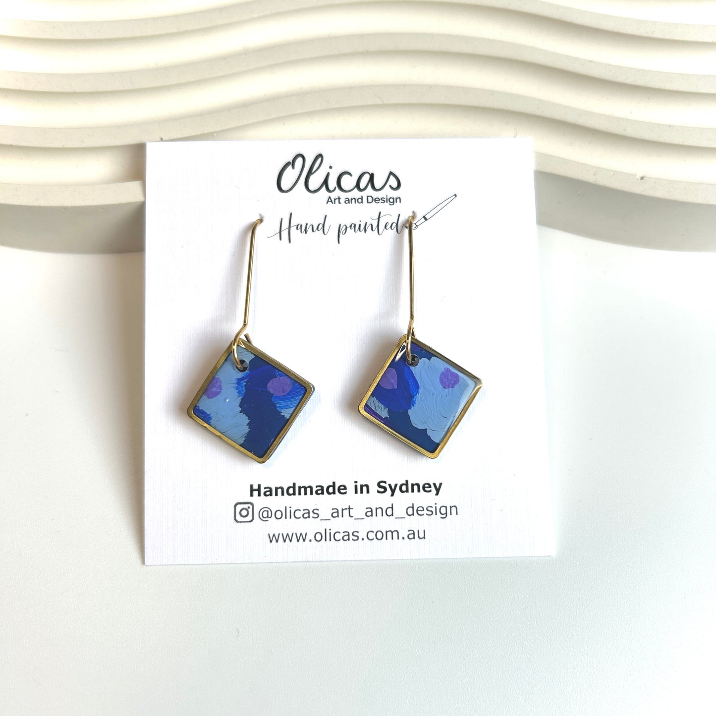 Zara Dangles in hand painted 'Moonlit Reef'