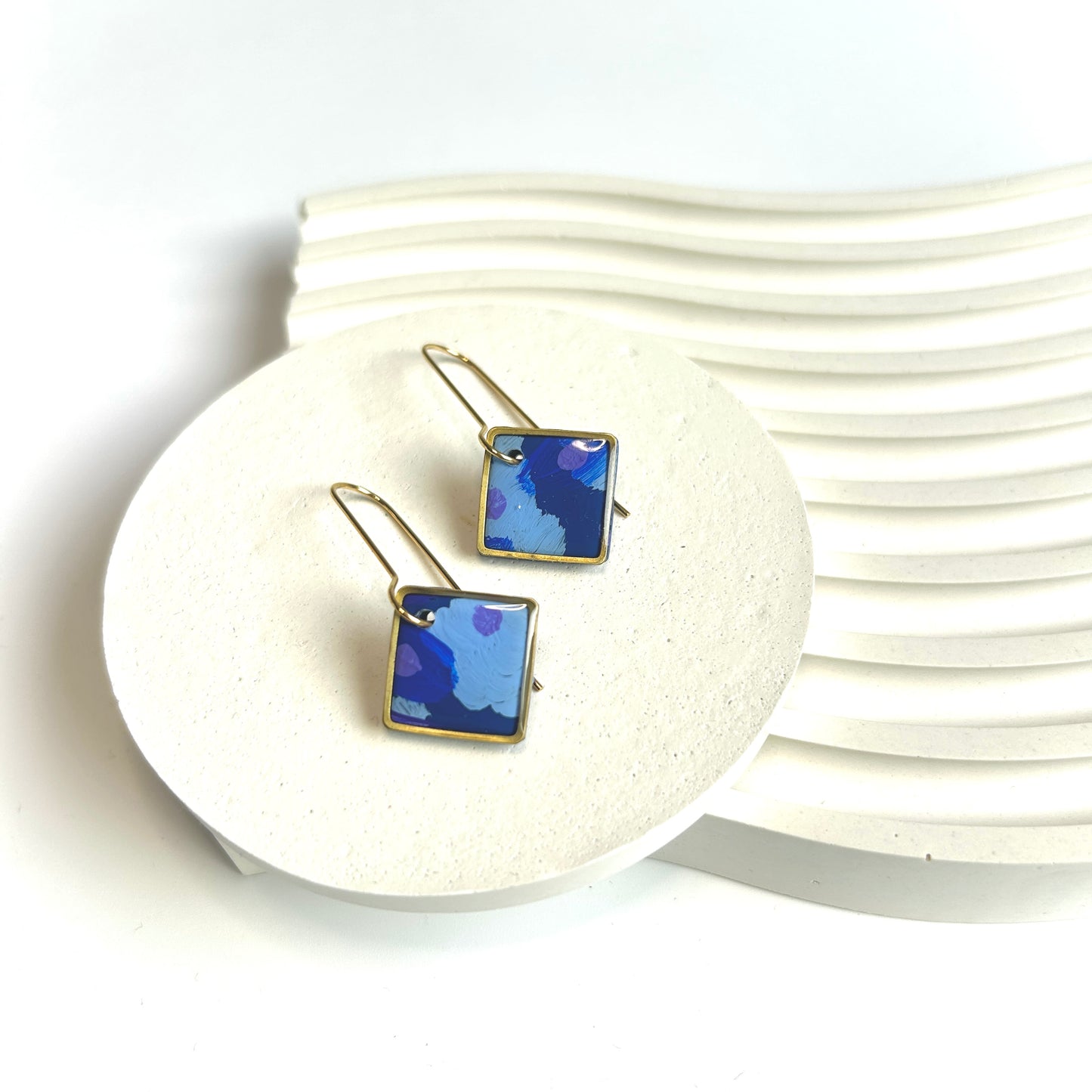 Zara Dangles in hand painted 'Moonlit Reef'