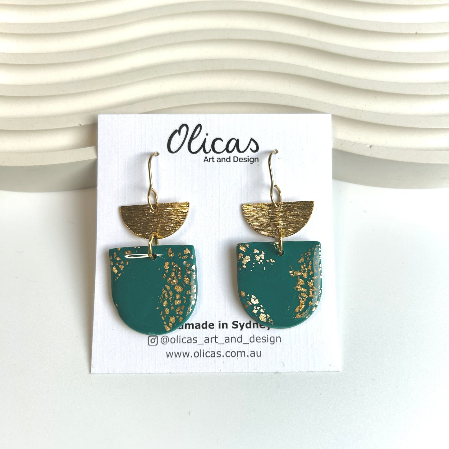 Lexi Dangles in Teal and Gold