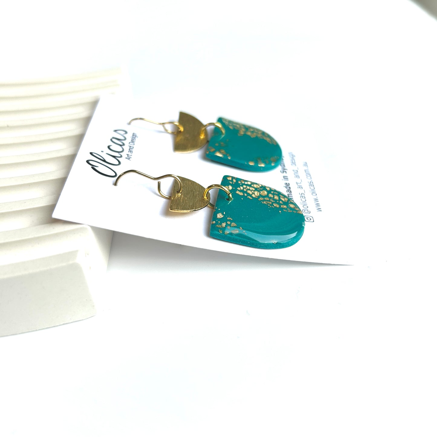 Lexi Dangles in Teal and Gold