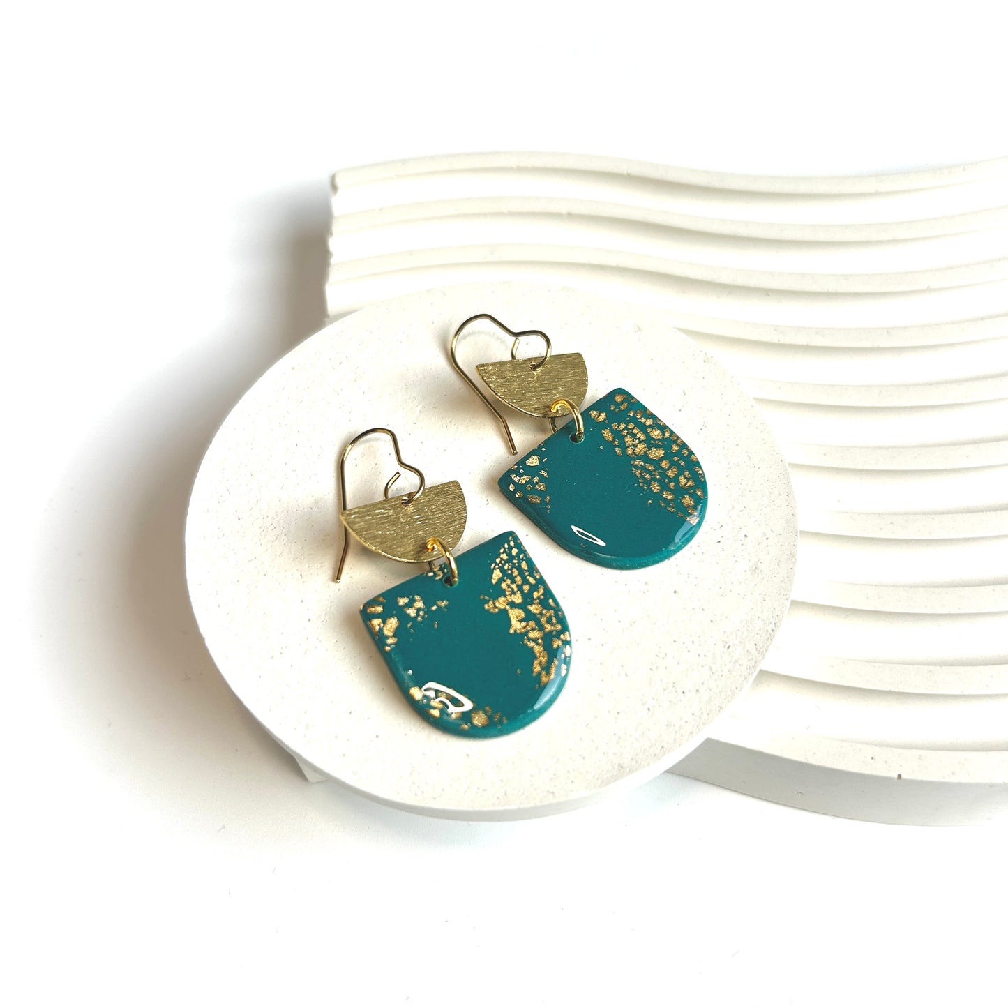 Lexi Dangles in Teal and Gold