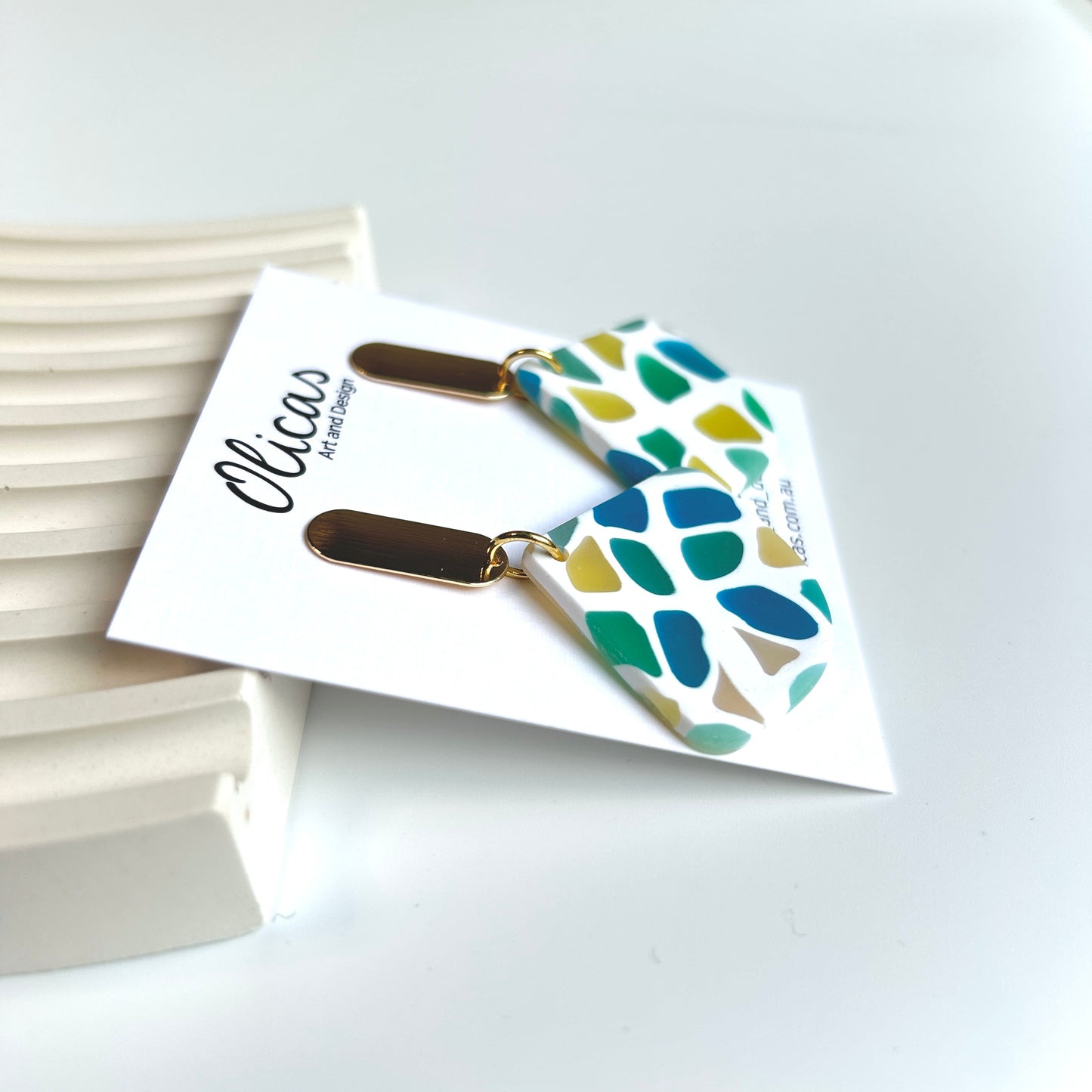 Zoe in 'Coastal Clarity' with Gold Plated Studs