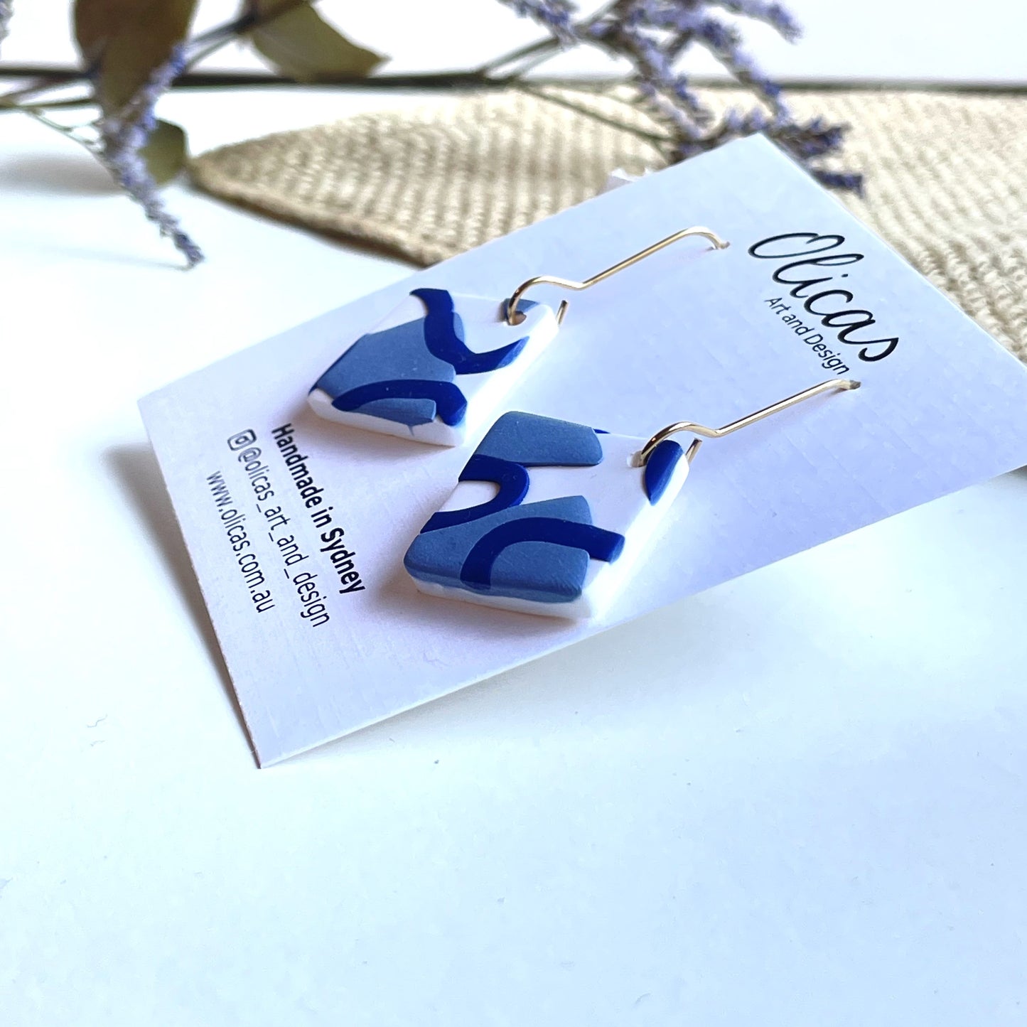 Zara Dangles in Blue Wiggles Pattern