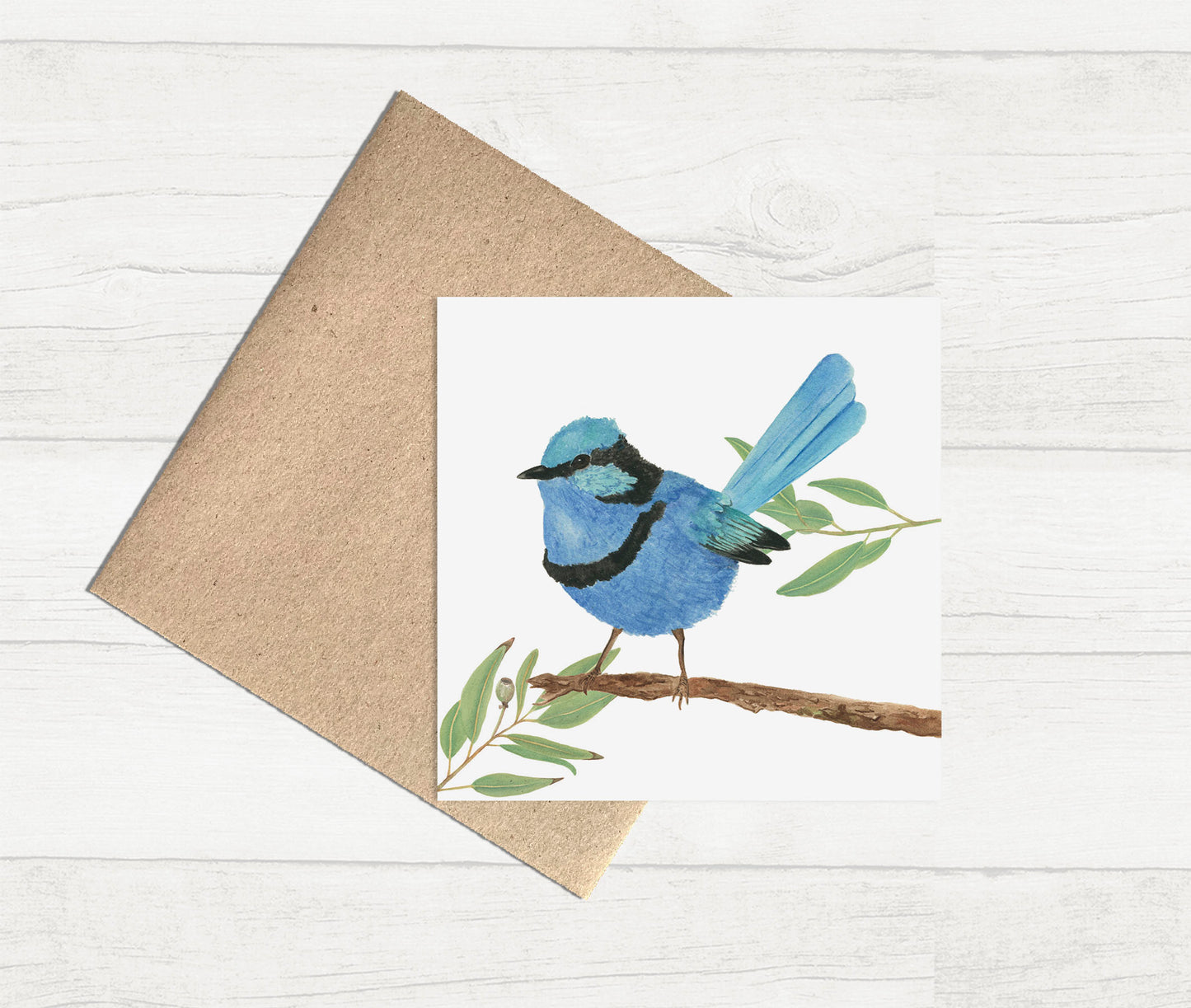 Watercolour Greeting Card - Fairy Wren