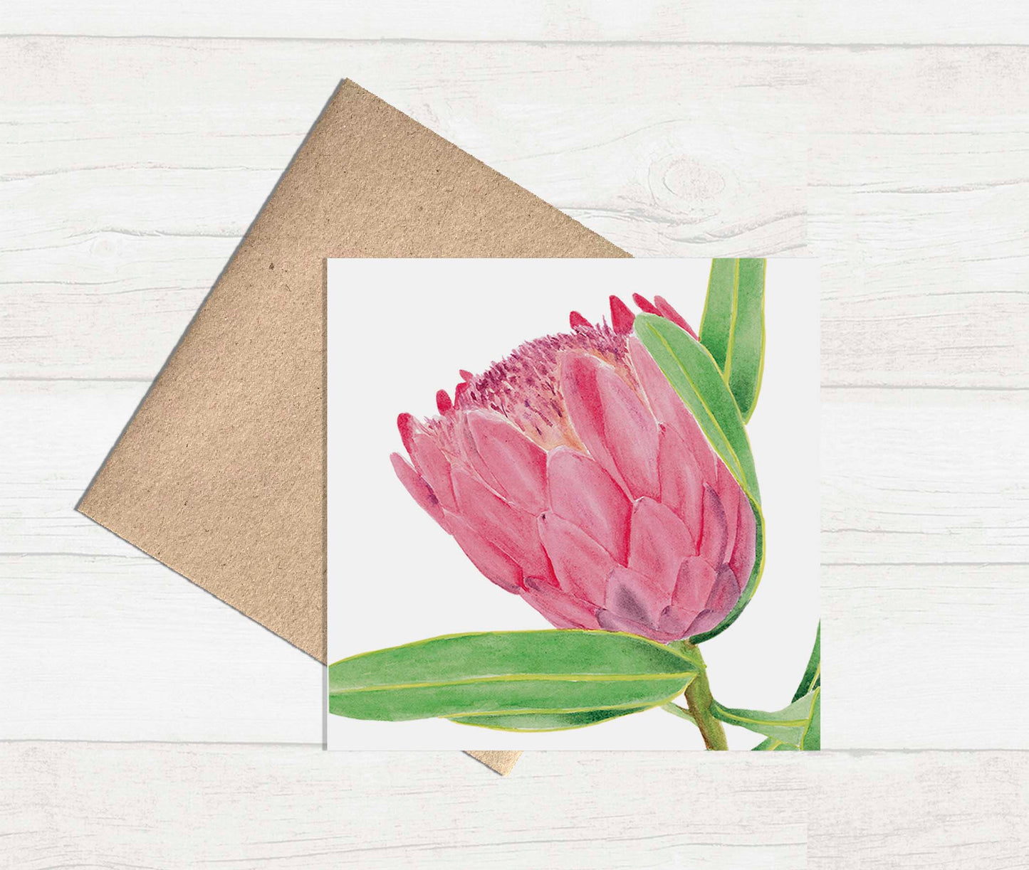 Watercolour Greeting Card - Protea Flower