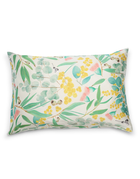 Silk Pillow Cases - Australian floral