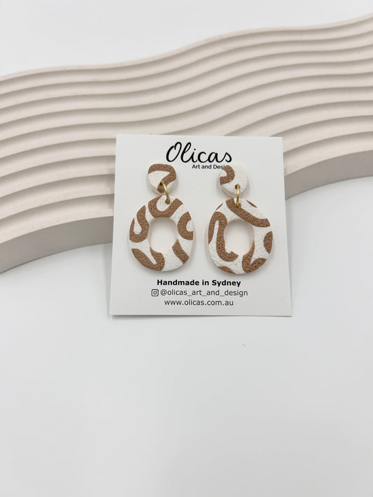 Emma Dangles in 'Sand Dunes' with Gold plated Top