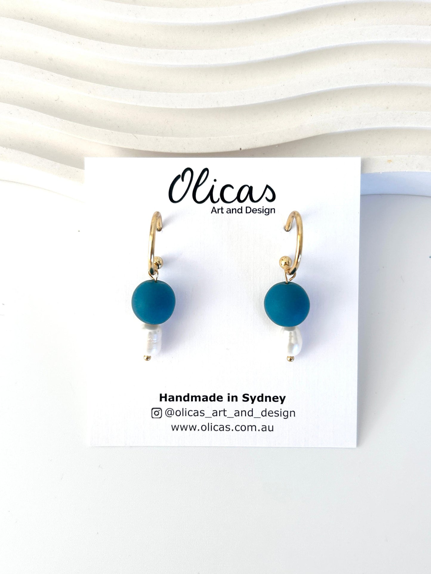 Tilly Dangles with Fresh Pearls in Block Colours