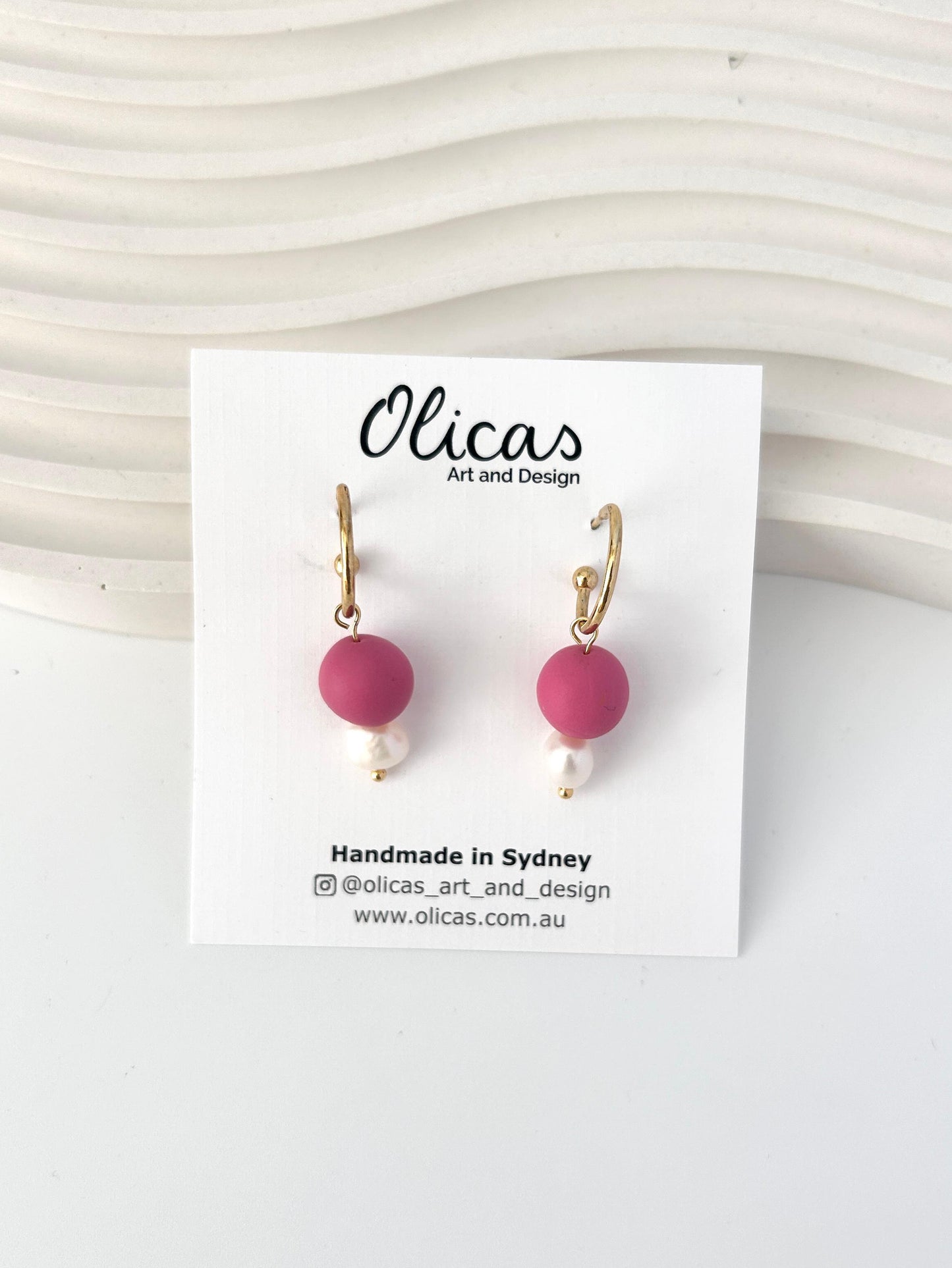 Tilly Dangles with Fresh Pearls in Block Colours