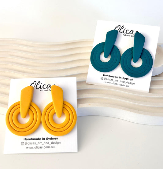 Isabella Studs in Block Colours