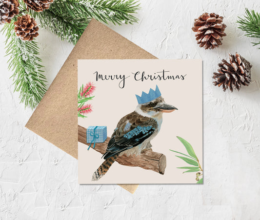 Watercolour Christmas Card - Kookaburra