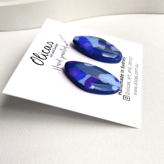 Adie Studs in hand painted 'Moonlit Reef'