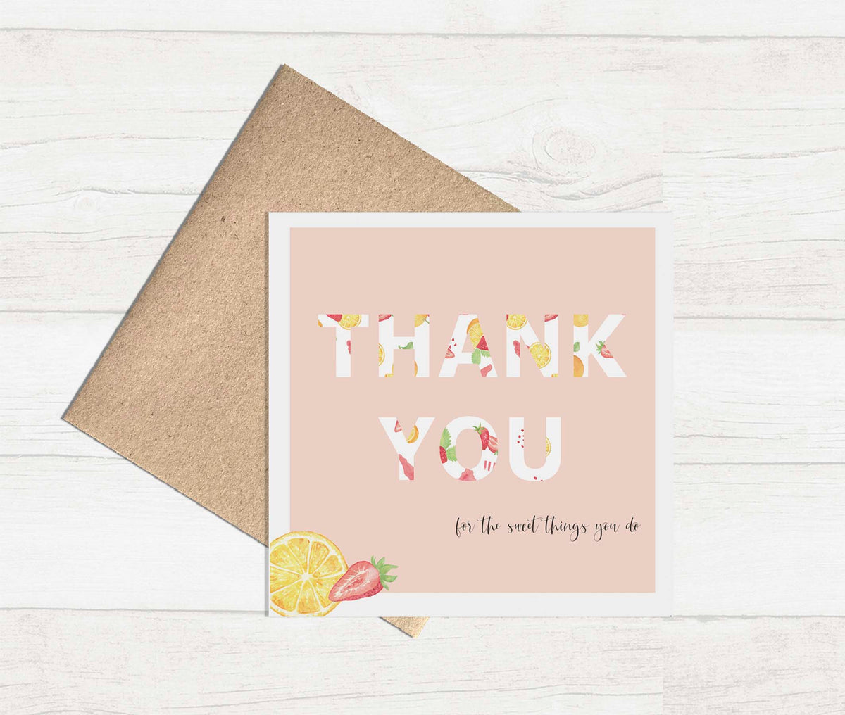 Watercolour Greeting Card - Thank you card 'Sweet Things'