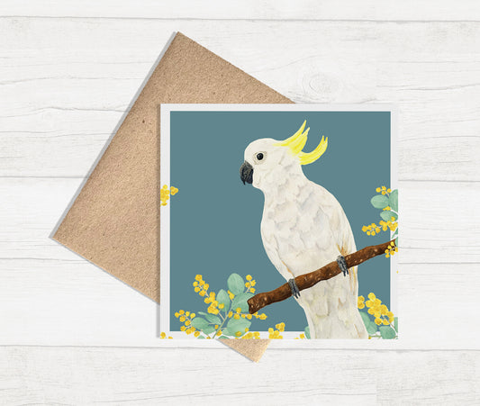 Watercolour Greeting Card - Cockatoo