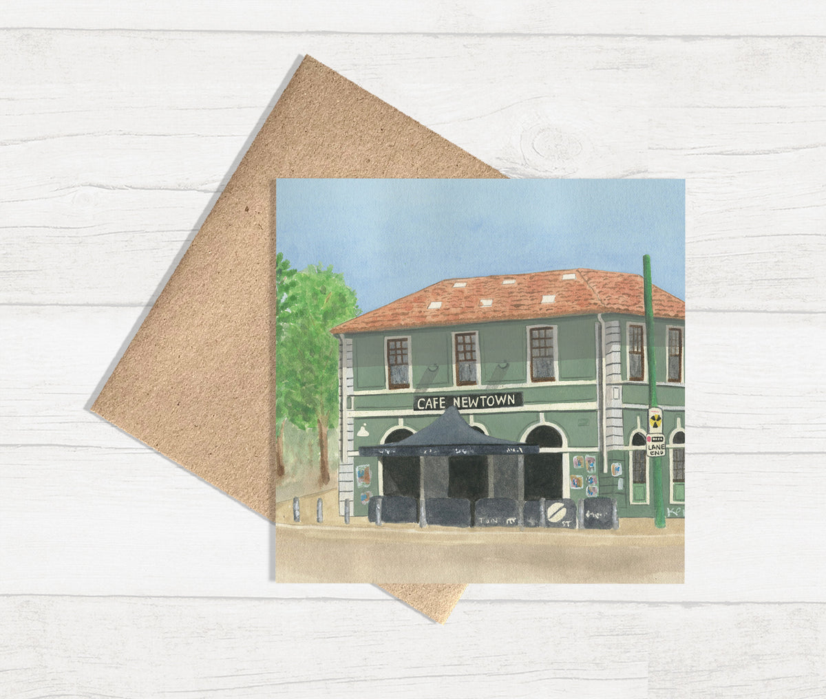 Watercolour Greeting Card - Newtown Cafe