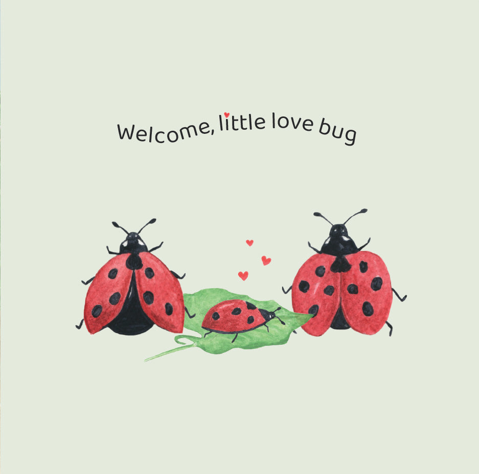 Watercolour Greeting Card - Litte Love Bug