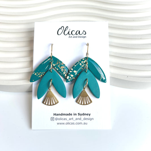 Summer in Teal & Gold speckles