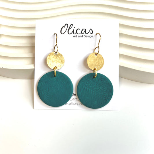 Kenya Dangles in Textured Teal