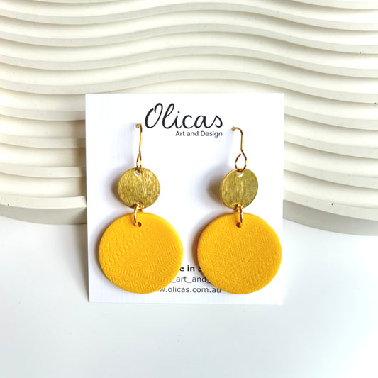 Kenya Dangles in Textured Yellow