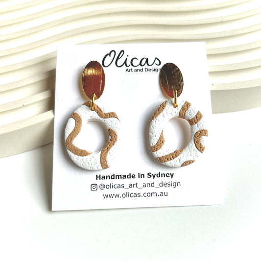 Emma Dangles in 'Sand Dunes' with Gold plated Top