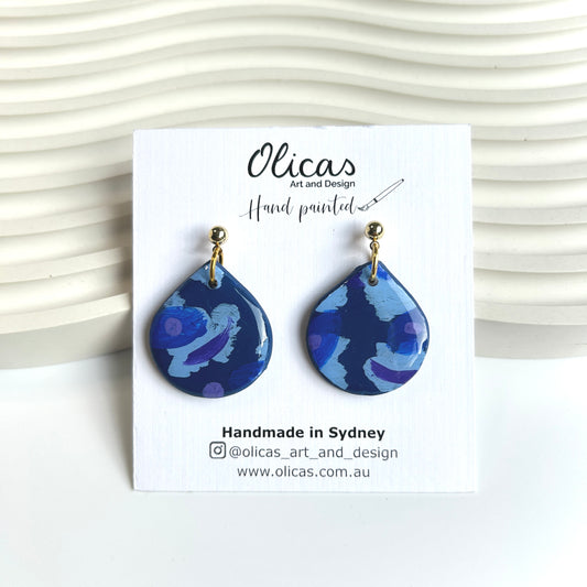 Bella Dangles in hand painted 'Moonlit reef'