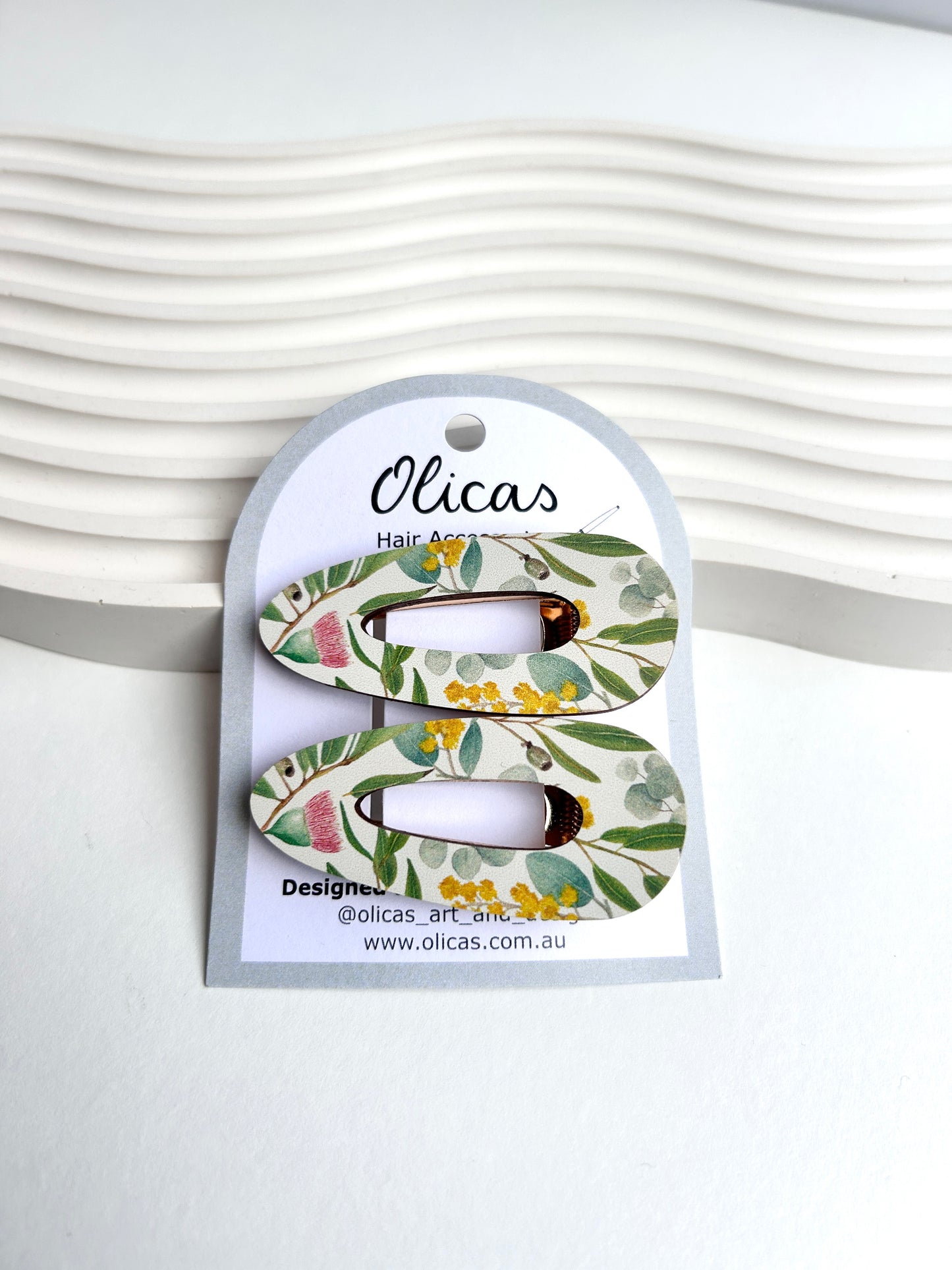 Wooden Hair Clips - Australian Flora