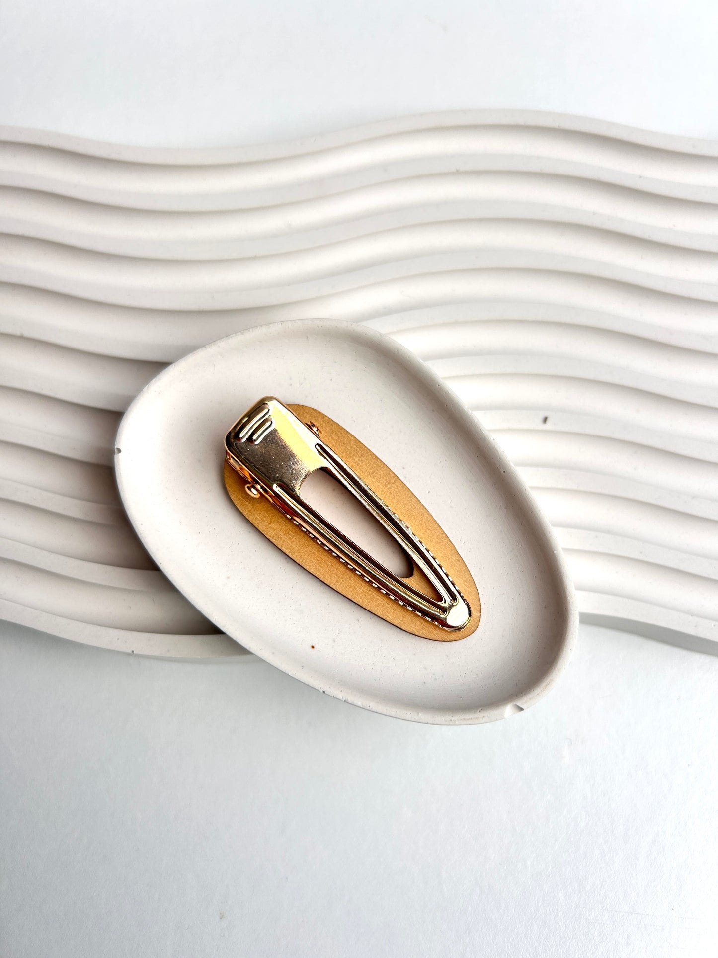 Wooden Hair Clips - Red Brushstrokes